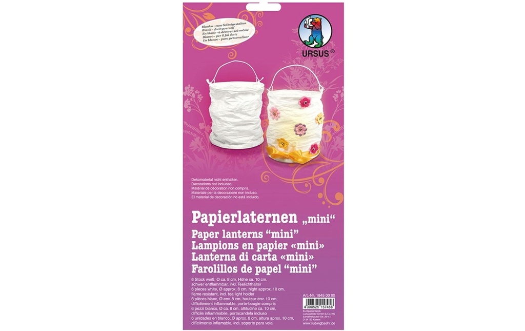 URSUS Lampion Ø 8 cm blanc, 6 pièces