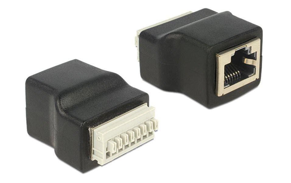 Delock Bloc de terminaison RJ45 f 8 Pins Adaptateur avec boutons-poussoirs