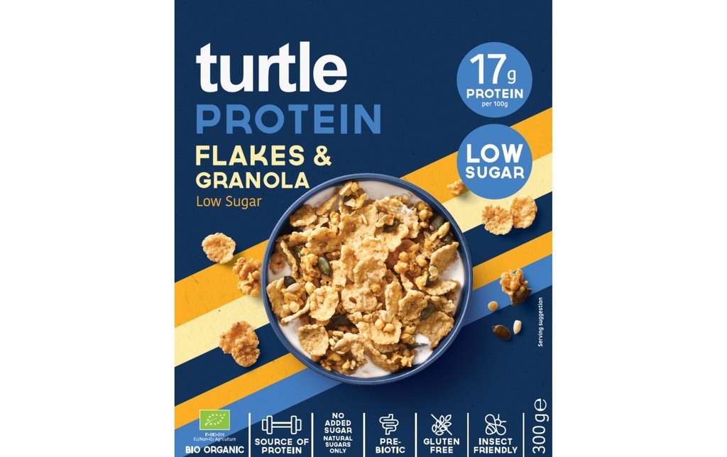 turtle Flocons de protéines et muesli pauvre en sucre bio 300 g