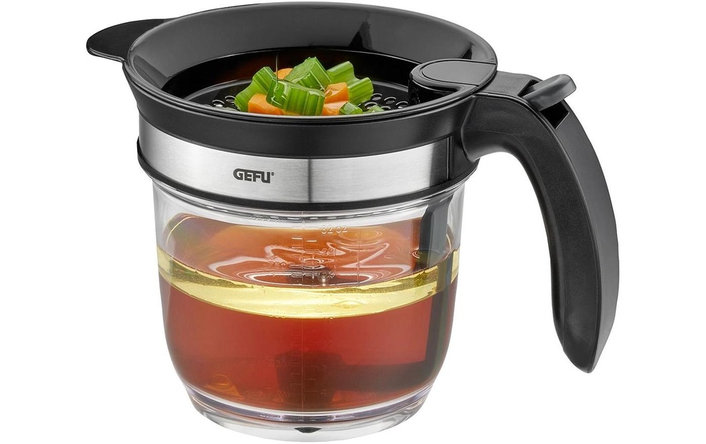 GEFU Séparateur de graisse Fluido 10 dl, Transparent/Noir