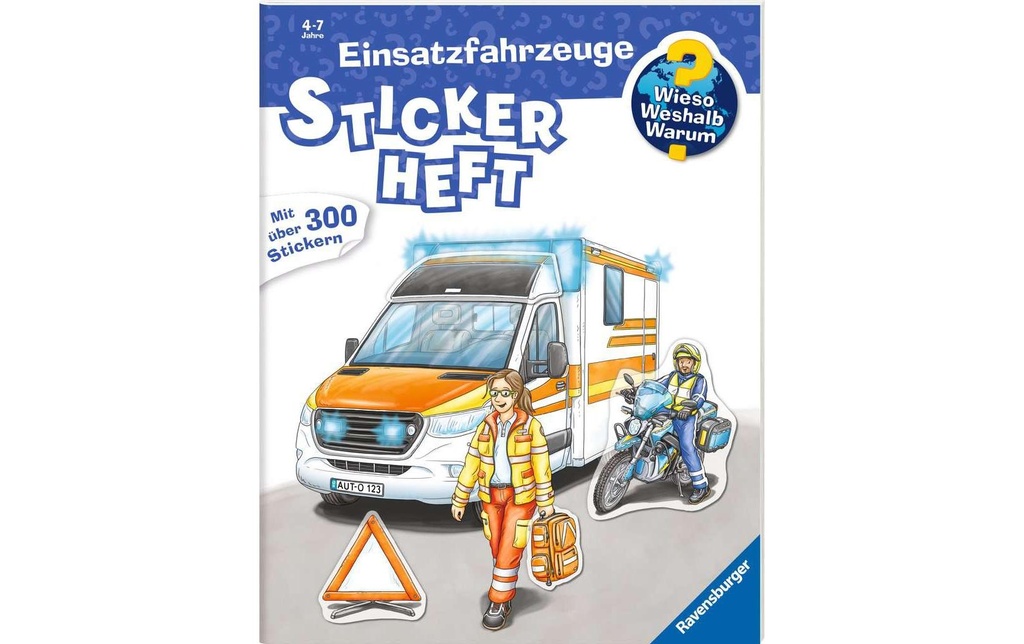 Ravensburger Livres pratiques pour enfants WWW Stickerheft: Einsatzfahrzeuge