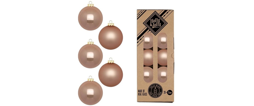 Holly & Jolly Boule de Noël Golden Sesame 20 pièces, brun doré