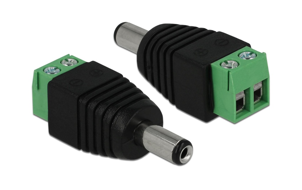 Delock Connecteur à fiche creuse CC 5.5 x 2.1 mm mâle > Bornier 2 broches
