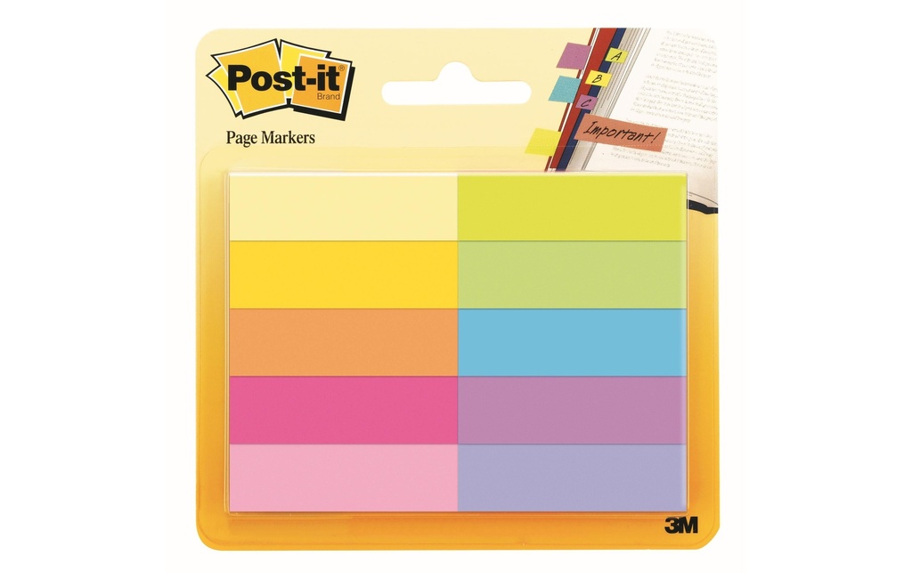 Post-it Marque-page Post-it en papier, couleurs assorties