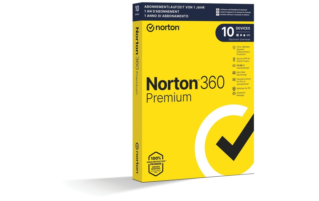 Norton Norton 360 Premium Boîte, 10 Appareil, 1 an