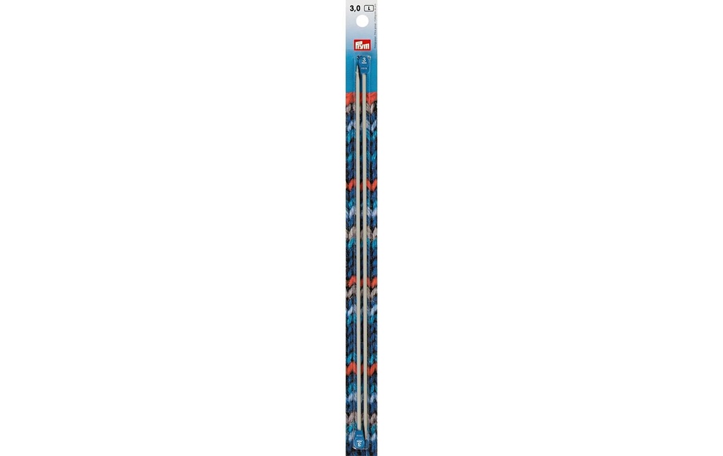 Prym Aiguilles à tricoter pour vestes Alu, gris 3.00 mm, 30 cm, carte 2 pièces