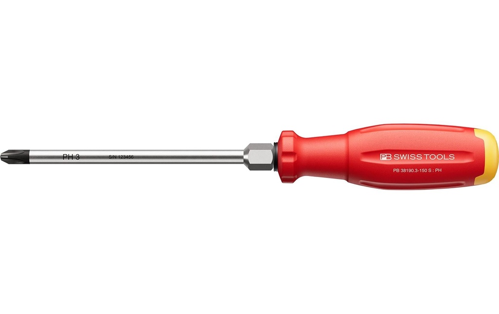 PB Swiss Tools Tournevis cruciforme PH SwissGrip Evo PB 38190.3-150 S rouge