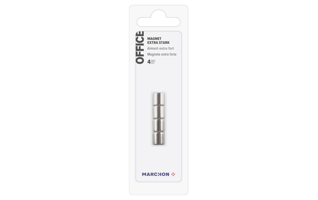 Office Aimant Extra strong rond, 4 pièces