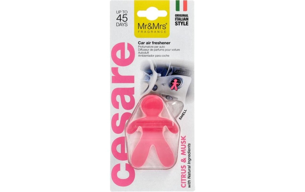 Mr&Mrs Cesare Diffuseur de parfum pour voiture Fucsia Citrus et Musk