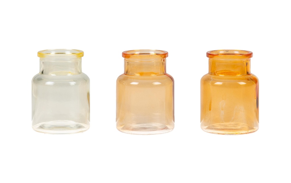 CHALET Ensemble de vases S 3 pièces, 7.5 cm, Jaune