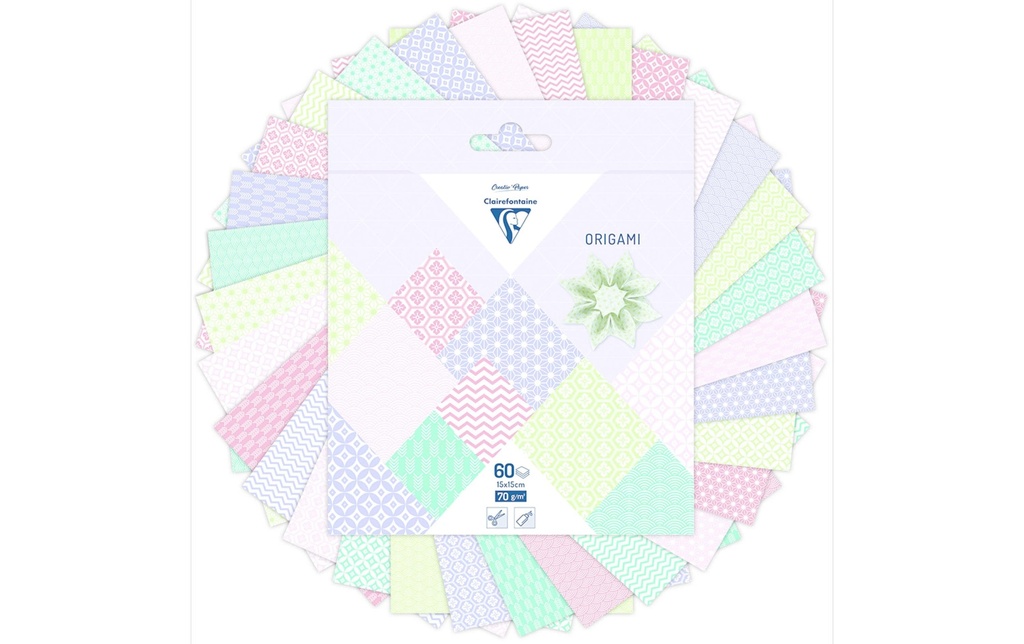 Clairefontaine Papier de bricolage Papier origami Printemps, 60 feuilles