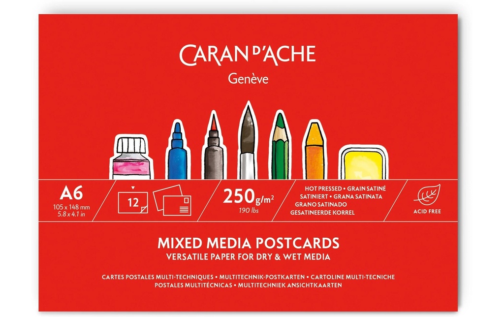 CARAN D'ACHE Bloc de cartes postales A6 (12 pces)