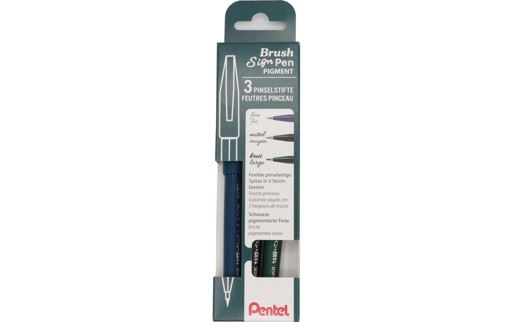 PENTEL Brush Sign Pen set de 3 p.noir (3 pces)