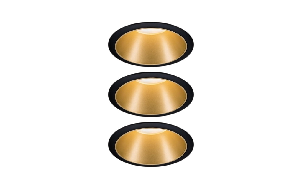 Paulmann Spot encastré Set Cole Coin 3-Stepdim, 18W, 2700K, noir/or