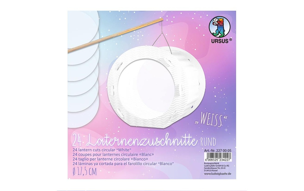 URSUS Lanternes prédécoupées Coupe Uni 17,5 cm, 24 pièces