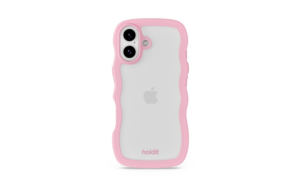 Holdit Coque arrière Wavy iPhone 17 Transparent/Rose