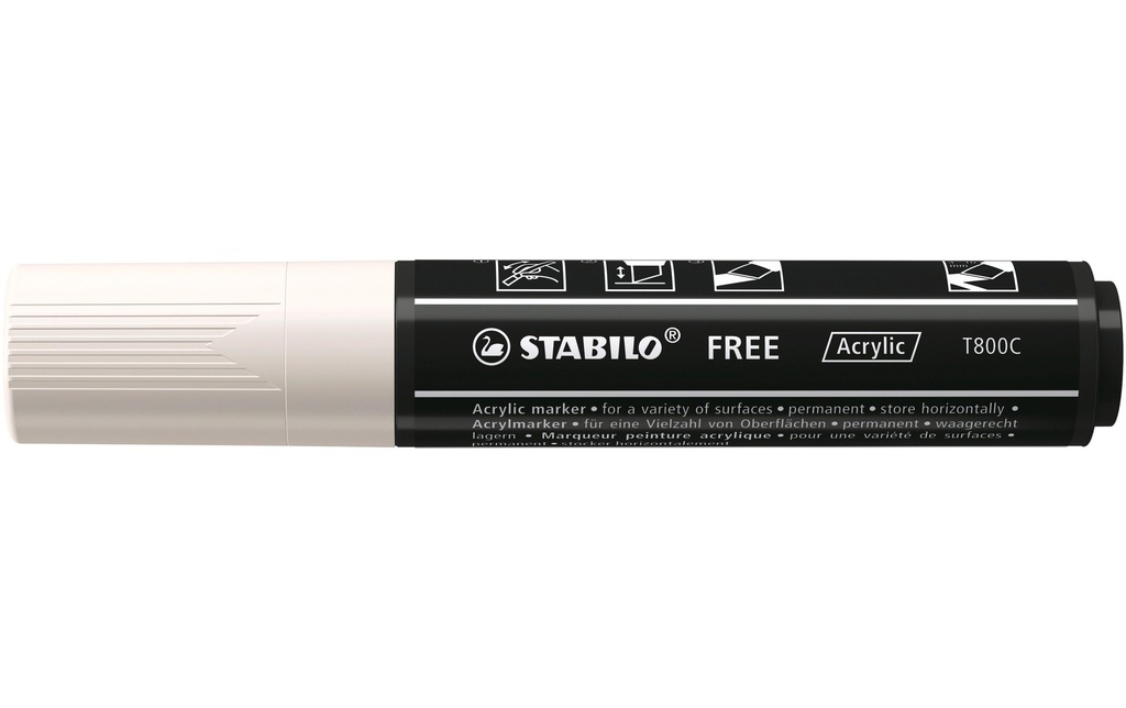 STABILO Marqueur acrylique Free Acrylic T800C Blanc