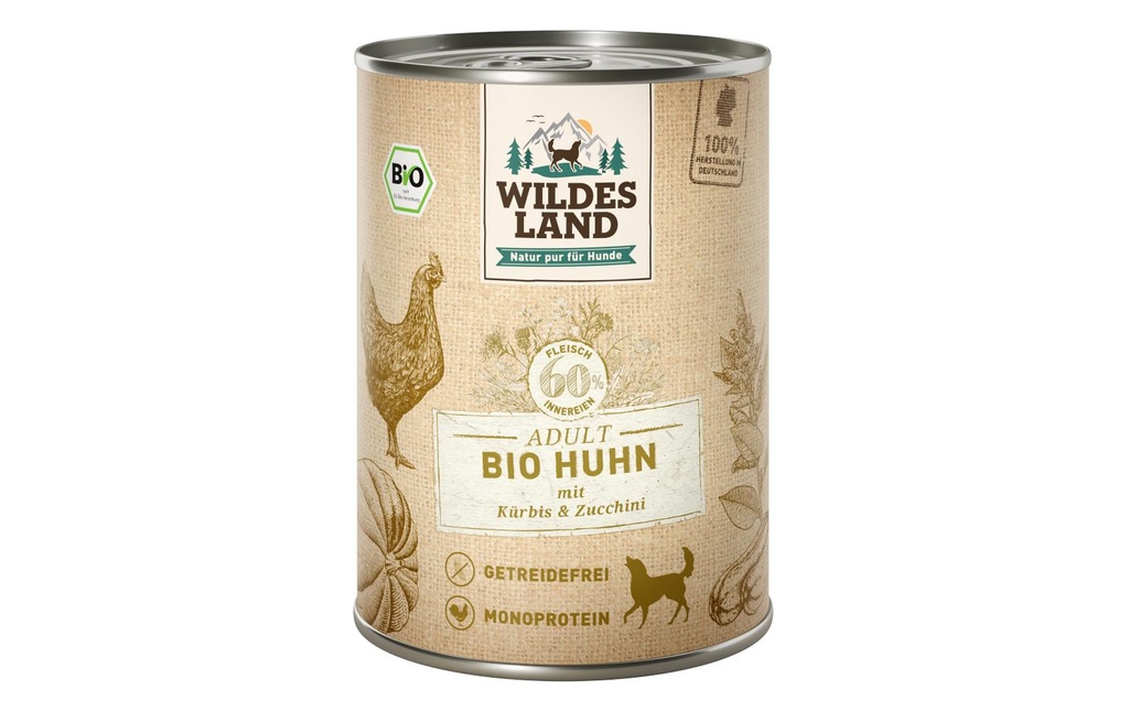 Wildes Land Alimentation humide Poulet au potiron & courgettes 400 g