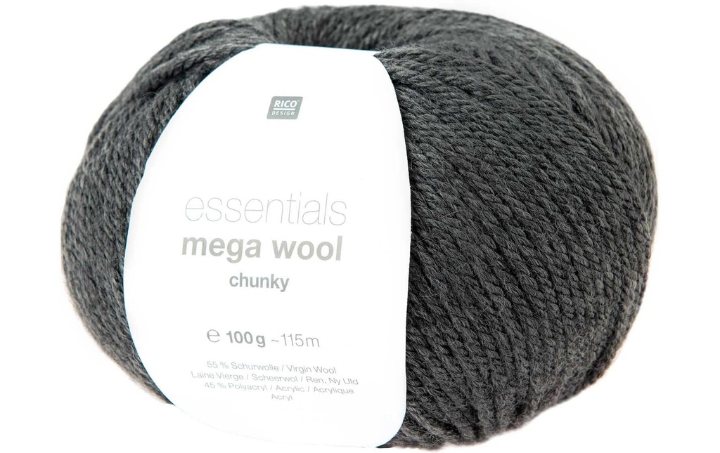 Rico Design Laine Essentials Mega Wool chunky 100 g, Anthracite