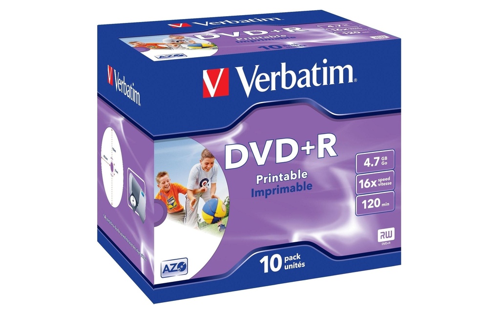 Verbatim DVD+R 4.7 GB, boîte à bijoux (10 Pièce/s)