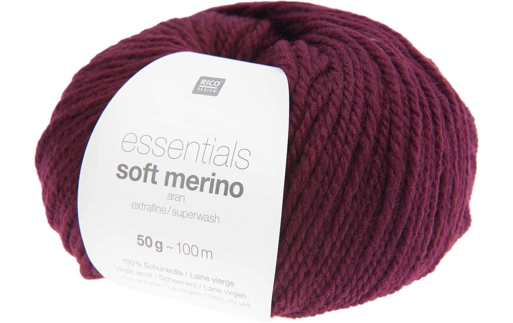Rico Design Laine Soft Merino aran 50 g, Mûre