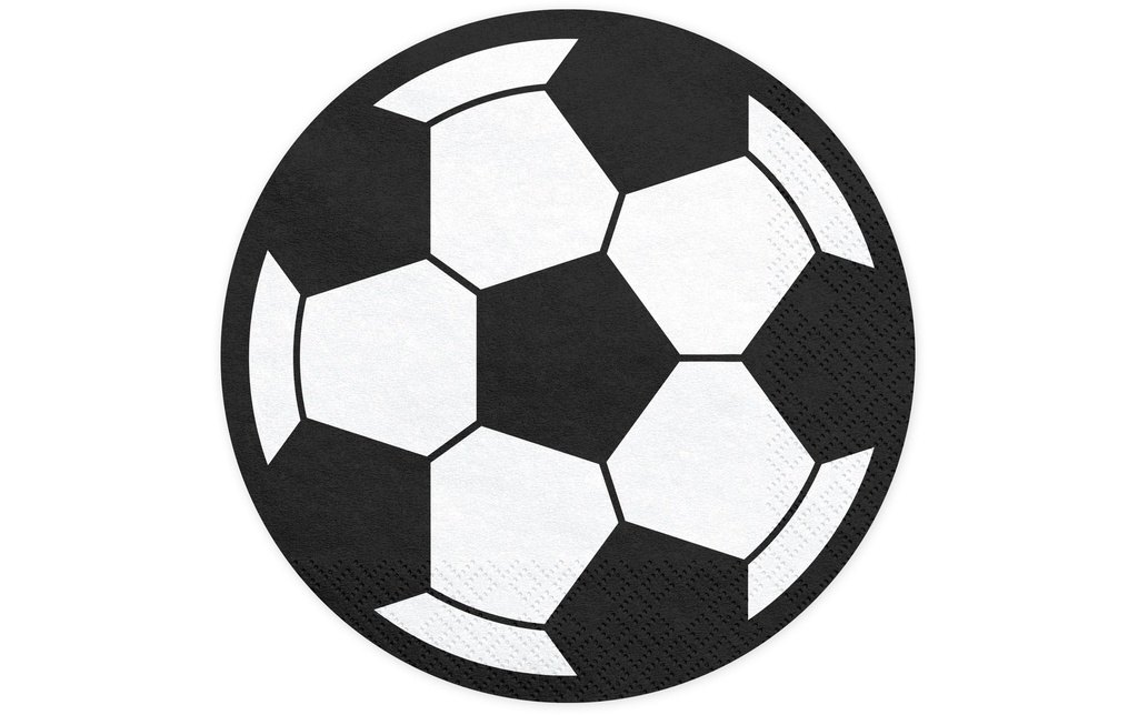Partydeco Serviettes en papier Football 13,5 cm, 20 Pièce/s