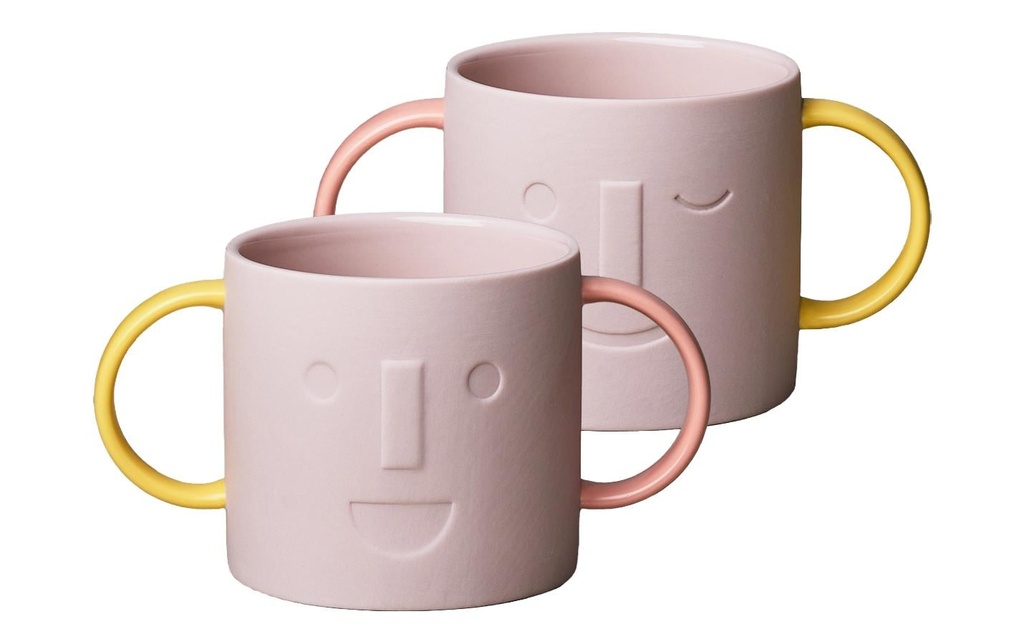 Chic Mic Tasse pour enfants Bonne humeur Rose/jaune