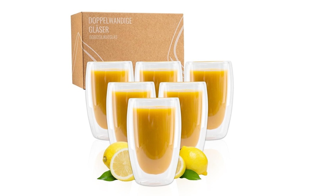 Exitoso Verres à latte macchiato 450 ml, 6 Pièce/s, Transparent