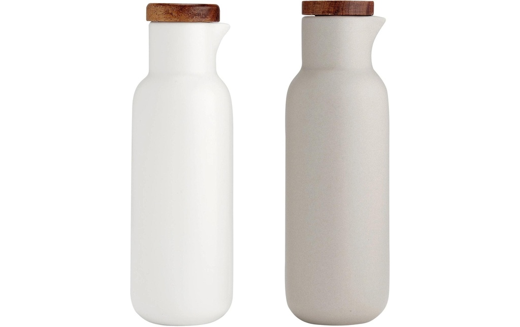 Ladelle Essentials Set de vinaigre et d'huile blanc/pierre