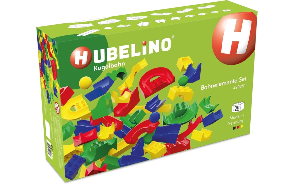 Hubelino Circuit de billes Set d'éléments de voie 128 pièces