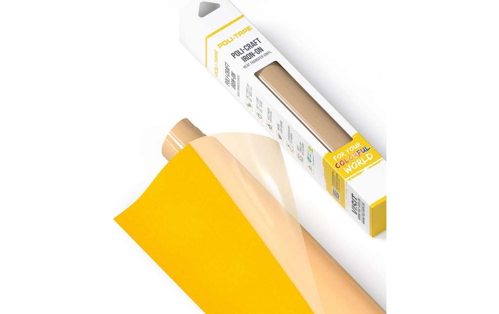 Poli-Tape Film thermocollant Tubitherm Flock, 30.5 x 61 cm, citron mat