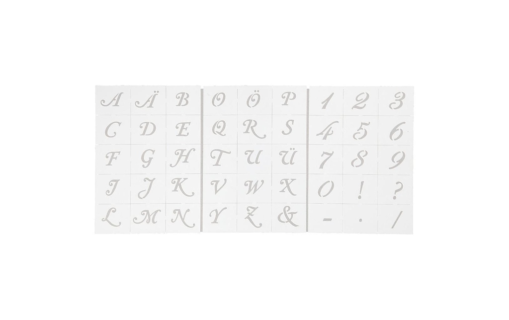 Creativ Company Normographe Lettres et chiffres 3 feuilles