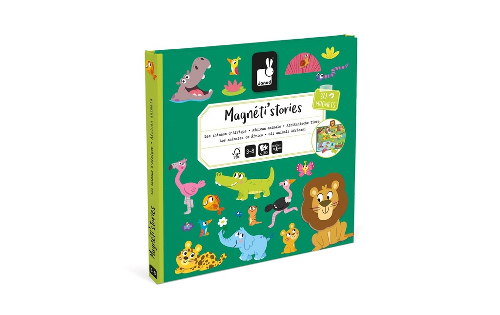 Janod Jouets d’occupation Magnetistories Animaux africains