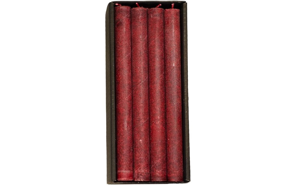Schulthess Kerzen Bougie droite Rouge foncé 4 pièces, 24 x 2.2 cm