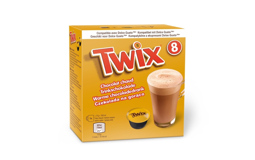 Mars UK Twix Dolce Gusto Boire du chocolat 8 capsules