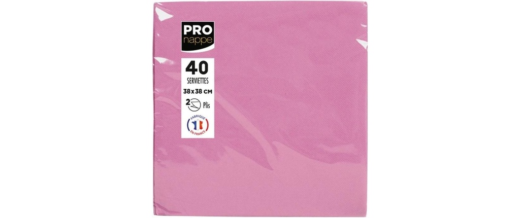 PRO nappe Serviettes en papier Rose 38 cm x 38 cm, 40 Pièce/s