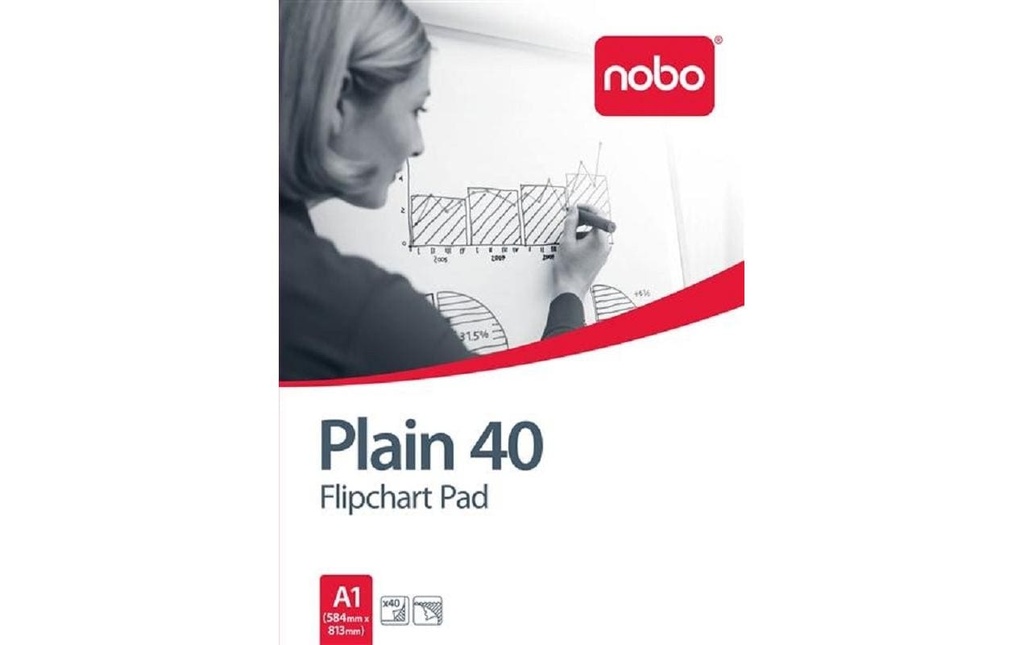 Nobo Tableau à feuilles Bloc de 40 feuilles, vierges, 58 x 81 cm Blanc 1 Pièce/s