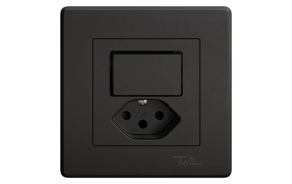 Feller EDIZIOliv Petite prise mixte UP 1xT13 - 1xS3 Noir
