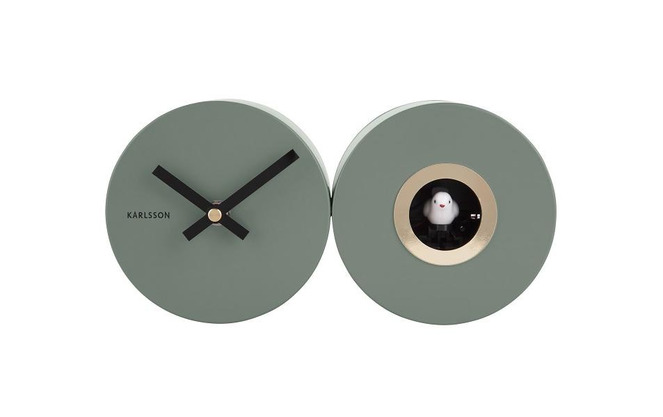 KARLSSON Horloge murale Coucou Vert mat