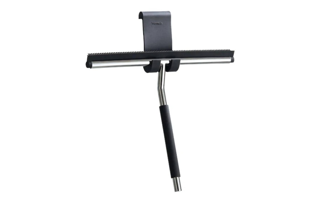 Blomus Raclette de douche Lavea avec support Noir/Argenté