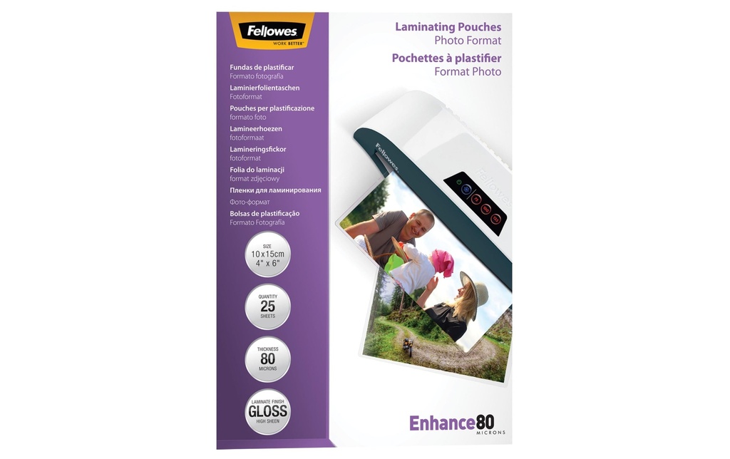 Fellowes Film laminé 10 x 15 cm, , 25 Pièce/s, brillant