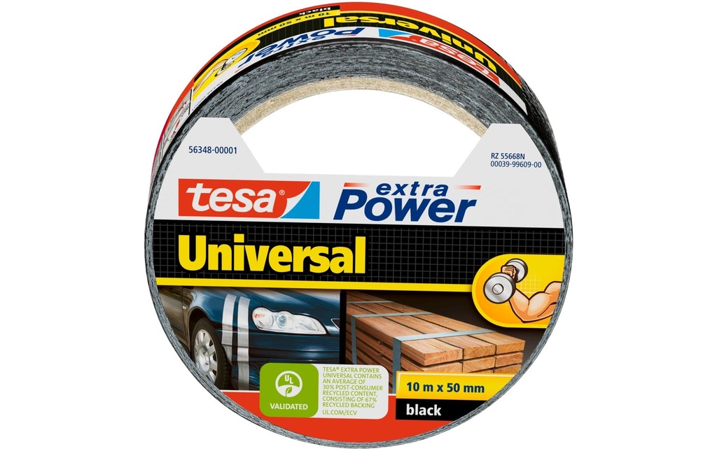 tesa Bande de tissu extra Power Universal Noir - 10 m x 50 mm