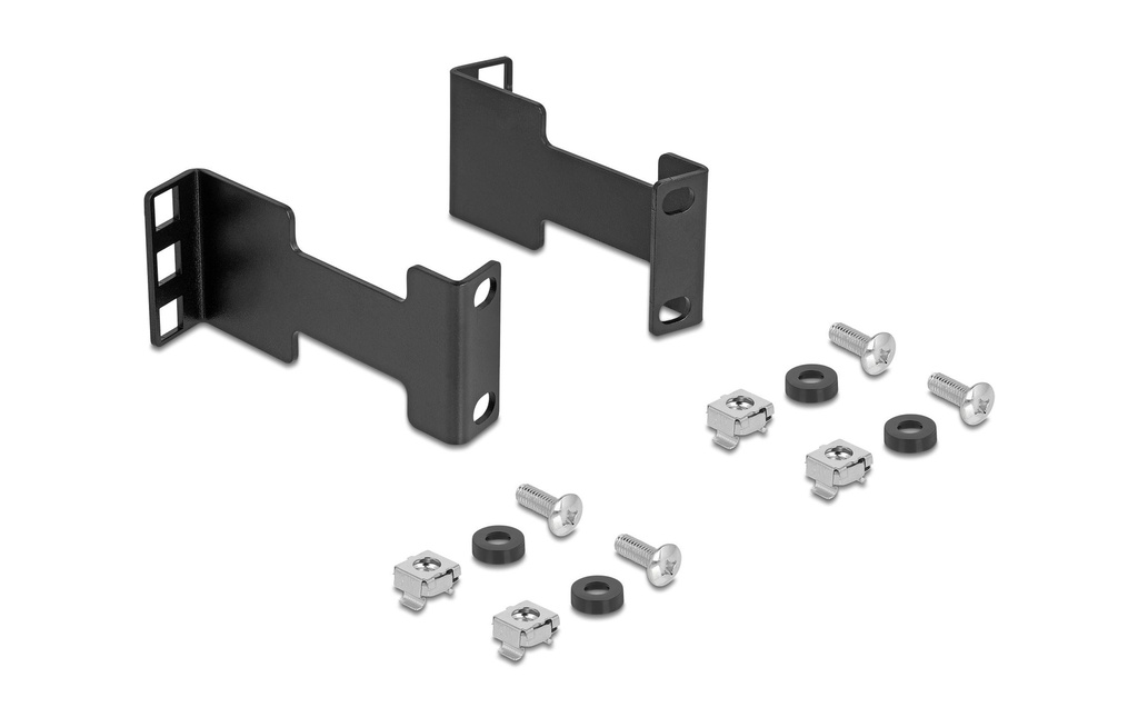 Delock Extension de profondeur de rack pour serveur 1U Noir