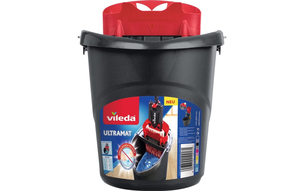 Vileda Seau de ménage Seau Ultramat 2 en 1 10 l, Noir