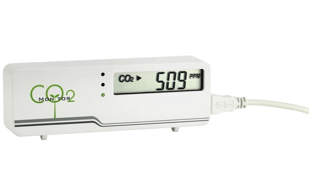 TFA Dostmann Écran de surveillance de la qualité de l’air Mini compteur de CO2 Airco2ntrol Blanc
