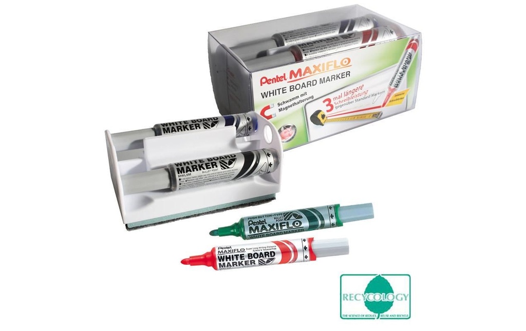 PENTEL Marqu.Whiteboard médi.3+1 grat (4 pces)