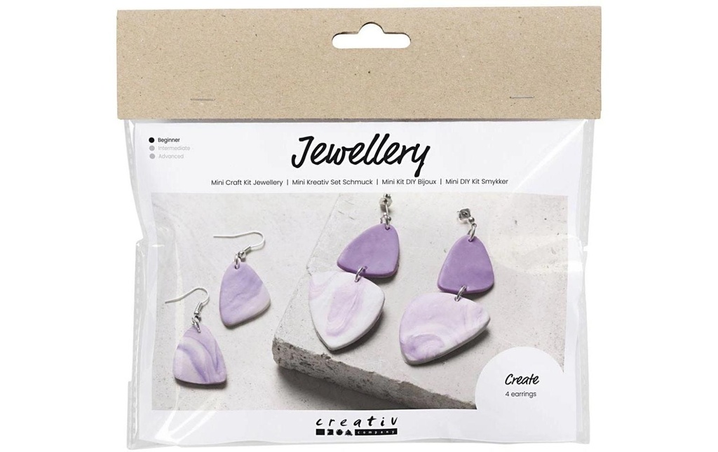 Creativ Company Kits de bricolage pour bijoux Boucles d'oreilles marbrées Violet clair