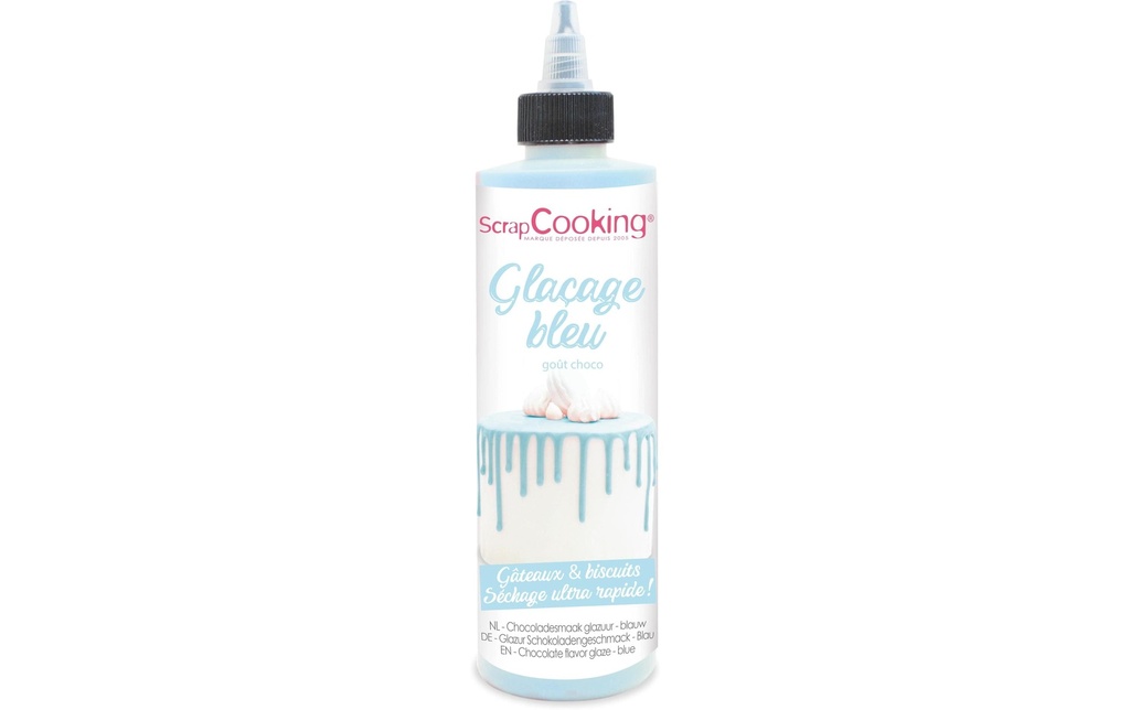 ScrapCooking Glaçage au chocolat Drip Cake bleu 130 g Bleu