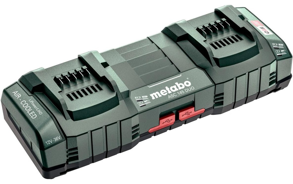 Metabo Chargeur Asc 145 Duo, 12-36 V, Air Cooled, EU