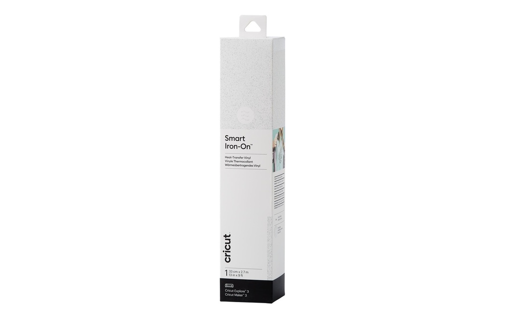 Cricut Film thermocollant Smart Glitter 33 x 273 cm, 1 pièce, blanc